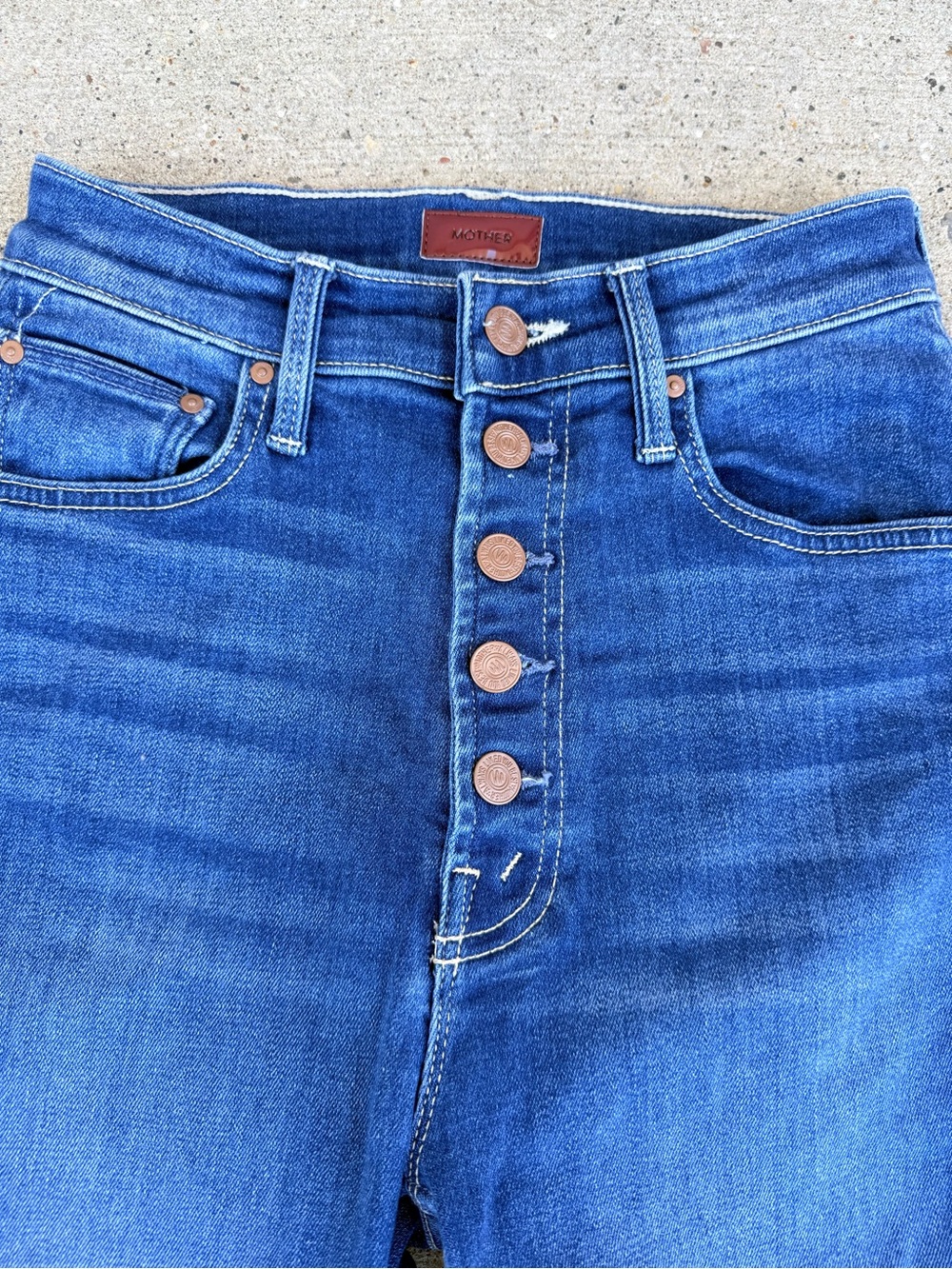 MOTHER Women's Pixie Rider Ankle Skinny Jeans in Medium Blue - Picture 2 of 7
